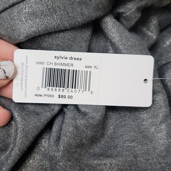 Peach Sylvie 3/4 sleeves midi Dress - Picture 9 of 11